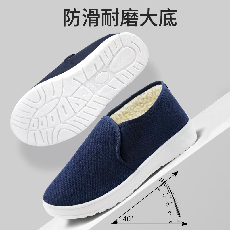 Mulang Anti-Static Cotton Shoes Dust-Free Workshop Protective Shoes Laboratory Clean Shoes Unisex Winter Warm Work Shoes Cotton Shoes PU Sole Navy Blue Size 40
