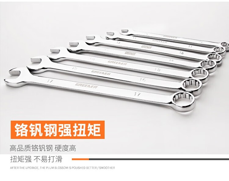 GREENER Wrench Set, Open-End And Box-End Combination, 10-Piece Set, 8mm-24mm, for Home Use, Fixed Spanners, Car Repair 14