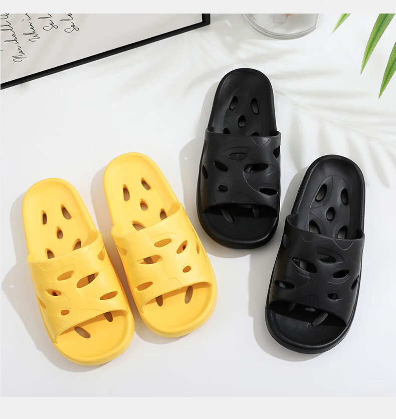 GUOLUOFEI Bathroom Slippers for Men And Women, Summer Indoor Shower Hollow Water-Draining EVA Bathroom Sandals, White, Size 40-41 15