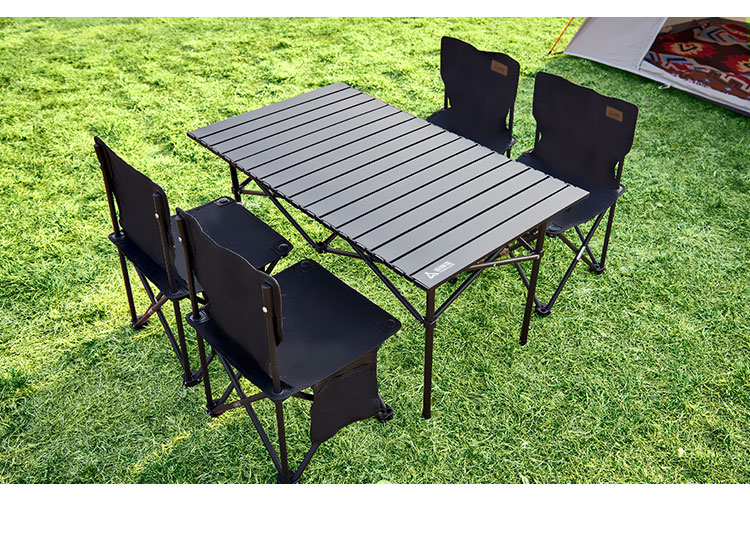 Suncojia Portable Outdoor Folding Table And Chair Set, Camping Egg Roll Table + 2 Chairs, Folding Table And Chair Set 10