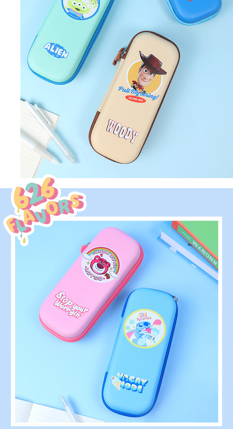 Disney Student Pencil Case, Children's Durable Water-Resistant Large Capacity Pencil Pouch, Elementary School Student Stylish Stationery Storage Bag, Strawberry Bear A83076-T3 7