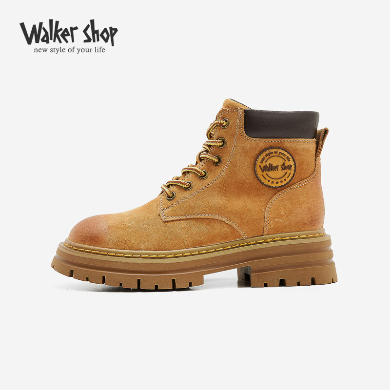 Walker Shop Aokasuo Martin Boots Women's Yellow Work Boots Outdoor Sports Hiking Shoes for Women M145263 Khaki