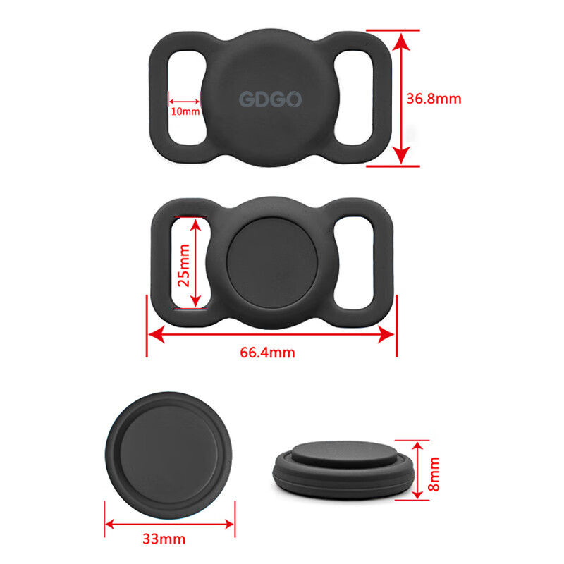 GDGO [Apple-Specific] Tracker Anti-Loss Anti-Drifting Compatible with AirTag, Cat Dog Pet Collar Neck Strap, Electric Vehicle Locator Device, Anti-Loss Tag MFi Certified