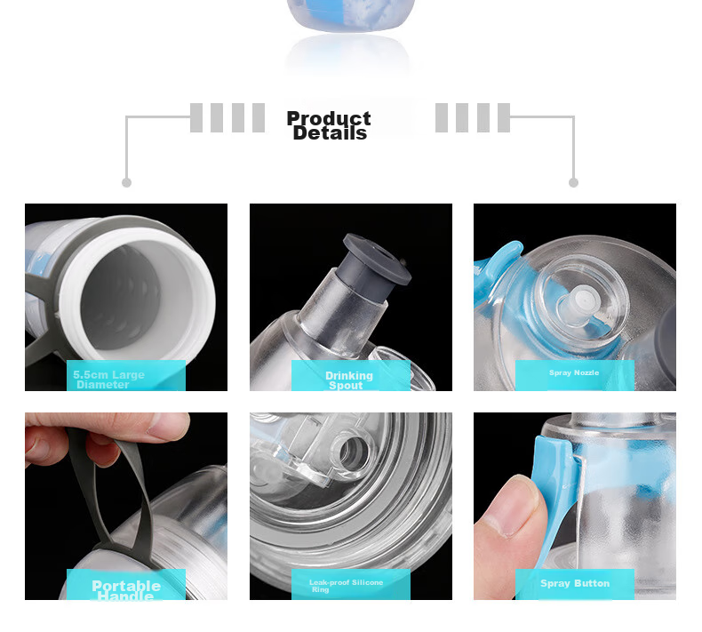 BIKEBROS Cycling Water Bottle, Sports Fitness Large Capacity Spray Cool Portable Handheld Cup, Summer Ice Water Bottle for Men Women Students 13