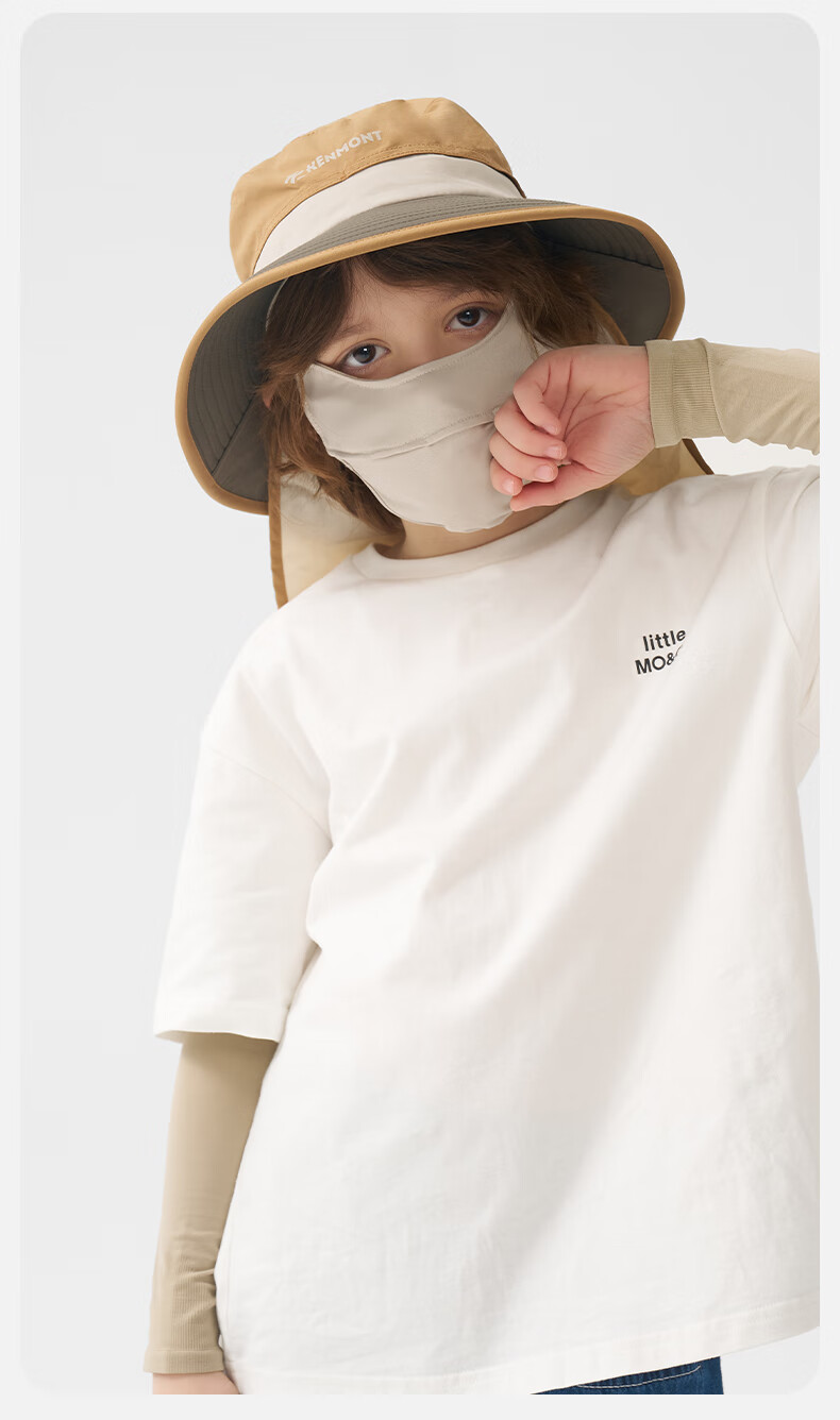 Kenmont Spring And Summer Children's Foldable Neck Protection Sun Hat Shawl Integrated UV-Resistant Quick-Dry Fisherman Hat 4446 5