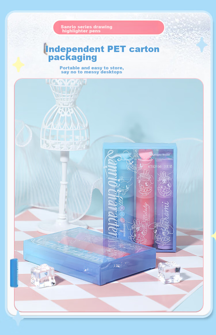 GuangBo & Sanrio Highlighters, Exam Review Marking Pens, Colorful Highlighters for Memorization, Office Markers, Journal Pens KT82196 11