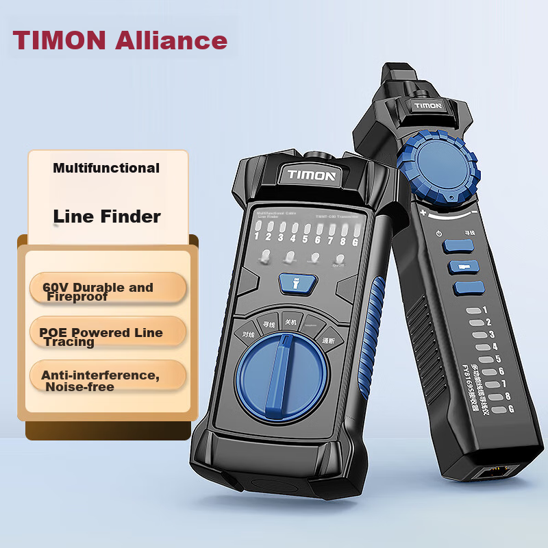 TIMON Network Cable Tester, Multifunctional Telephone And Network Line Tracer, Cable Tester, Wire Connector, Line Finder Tool, Continuity Tester, Anti-Interference, 60V Voltage-Resistant Cable Testing Kit