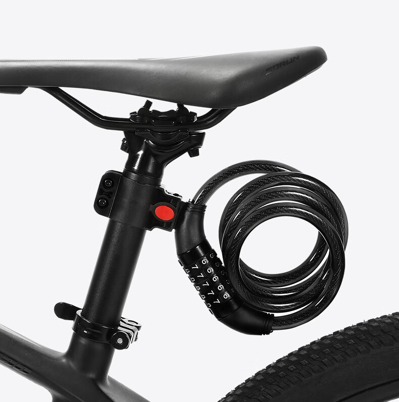 Bicycle Lock, Anti-Theft Password Lock, Steel Wire Lock, Helmet Lock, Cycling Accessories, Portable 4-Digit Combination Lock, Ring Combination Lock - 1.2 Meters 10