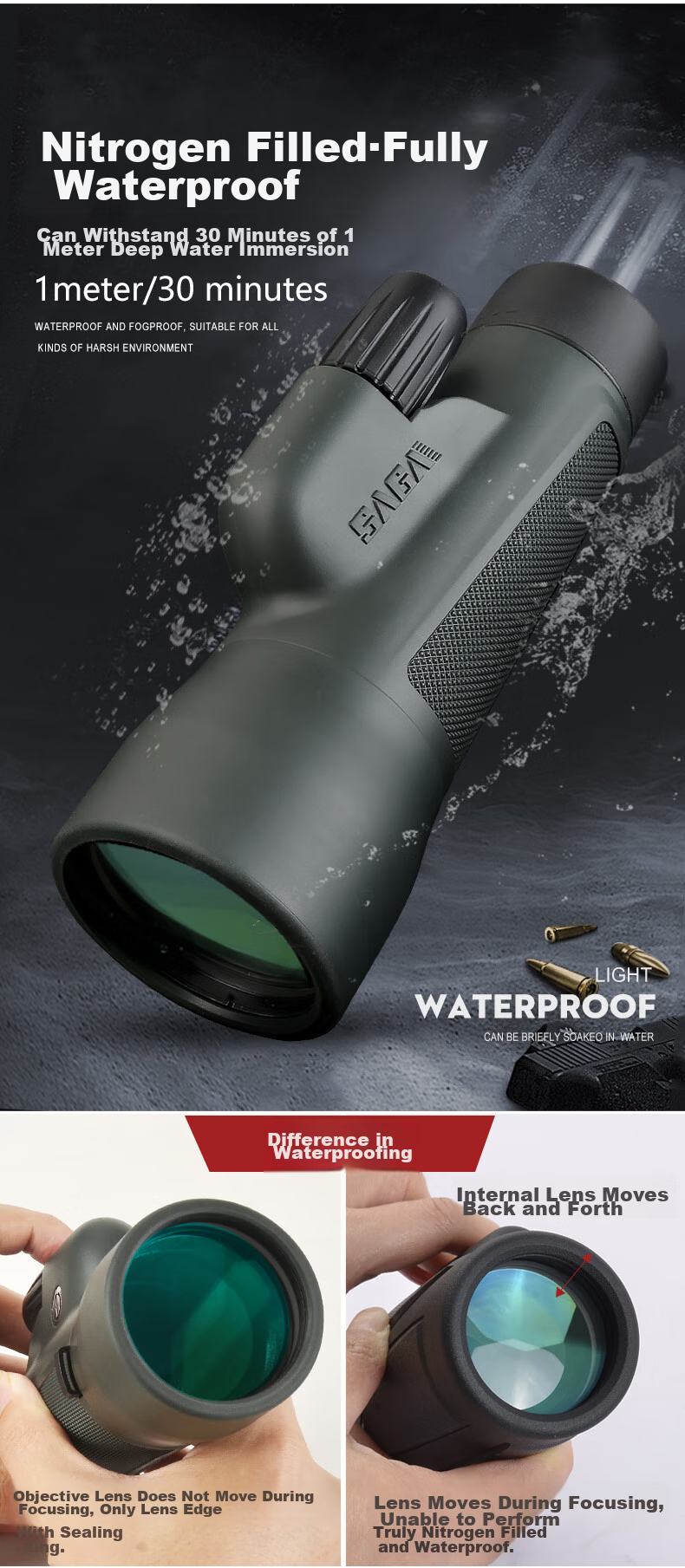 SAGA Sniper Monocular Telescope, High-Definition High-Magnification Military Binoculars with Night Vision, 100km Professional Birdwatching And Moon-Gazing Scope for Scenery Viewing 21