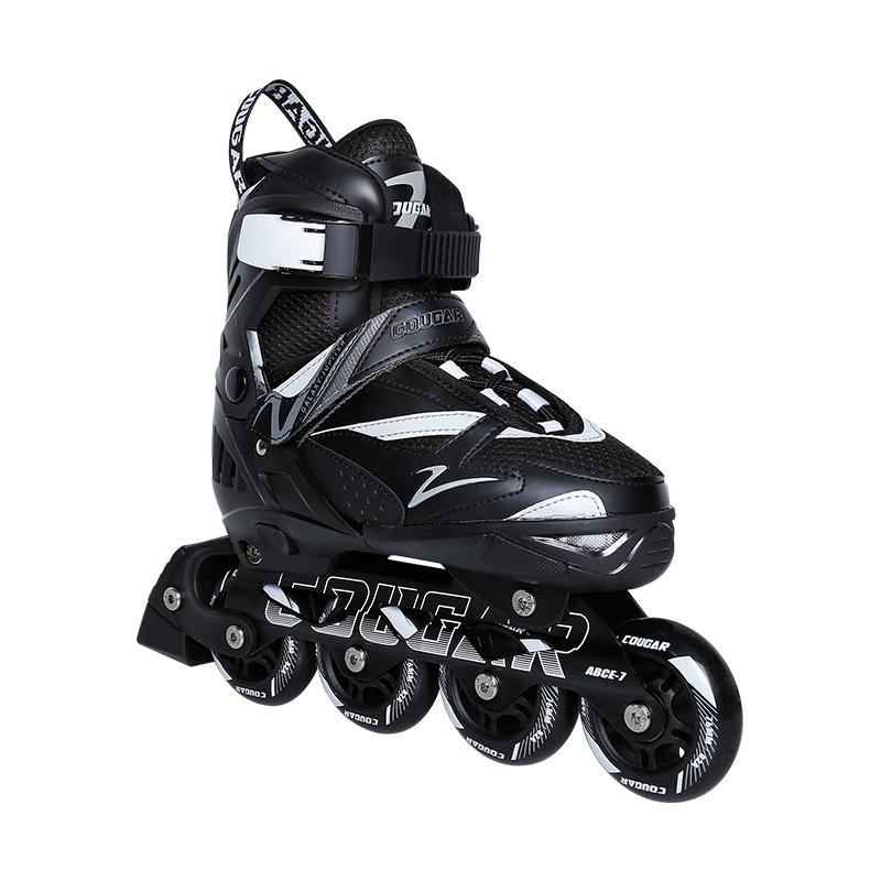 COUGAR Adult Adjustable Casual Roller Skates for Street Skating And Ice Skating, Black, Size L