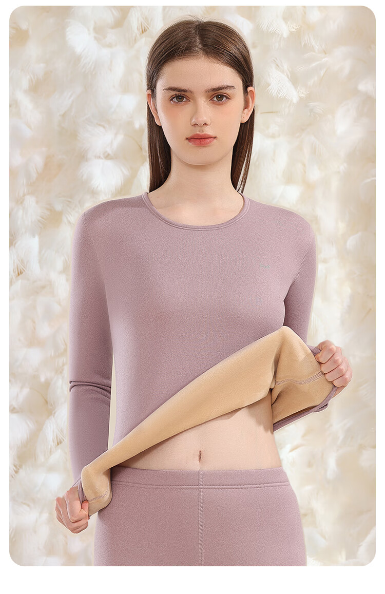 MiiOW Women's Thermal Underwear with Down And Silk Filling, Warm, Thickened, Soft Autumn Top And Bottom, New Starry Sky Black XL 19
