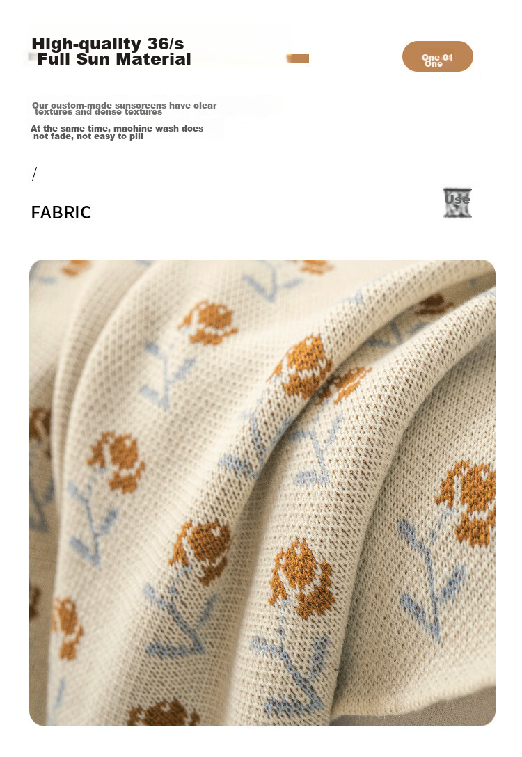 Fanyejia Floral And Bird Pattern Knitted Blanket, Luxury Throw, Sofa Cover, Living Room Leisure Nap Blanket, Bed End Rug, Office Air Conditioning Blanket 4