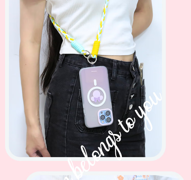 ESCASE Phone Lanyard Crossbody Strap Neck Strap Anti-Loss Chain Dopamine Floral Anti-Theft Drop-Resistant Durable Outdoor Travel Hands-Free Olive Gree 4