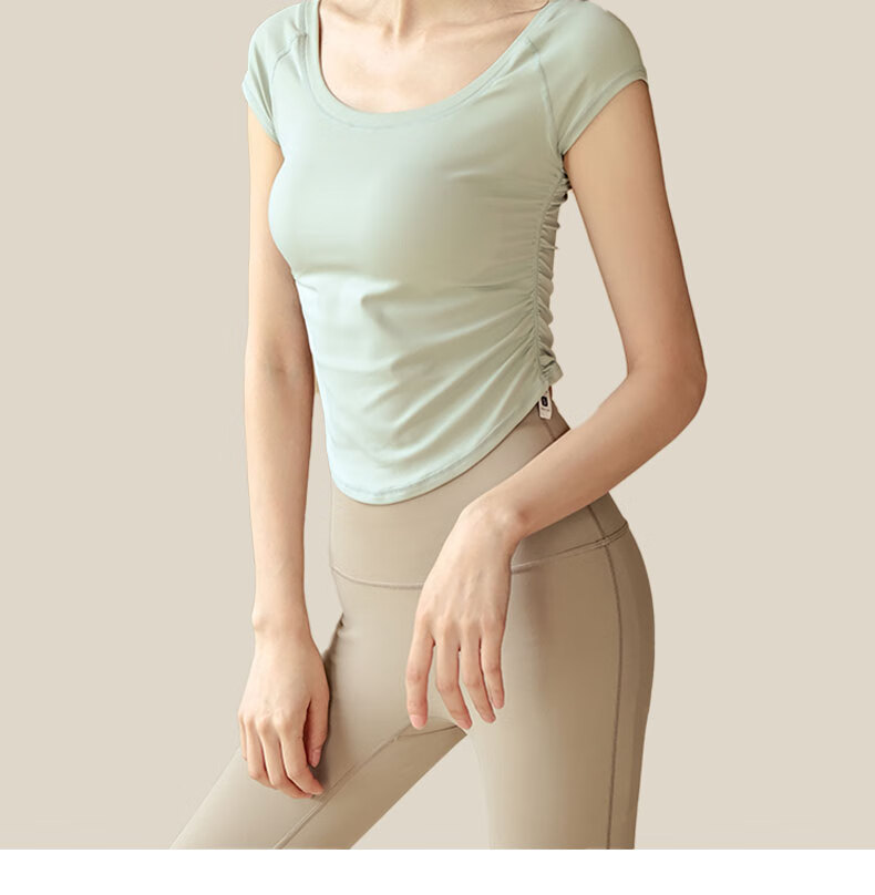 XUEXIMAN Yoga Wear for Women, Summer Lightweight Short-Sleeve Top, Professional Pilates And Running Fitness Sports T-Shirt 14