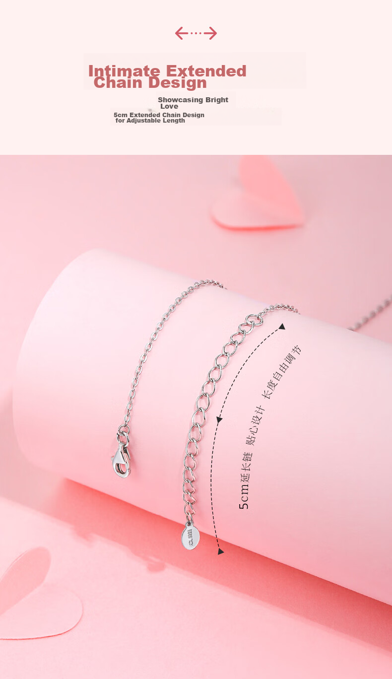 Kadiro Heartbeat Sweet Dream Necklace for Women 925 Silver Pendant Clavicle Chain New Year Birthday Gift for Girlfriend 7