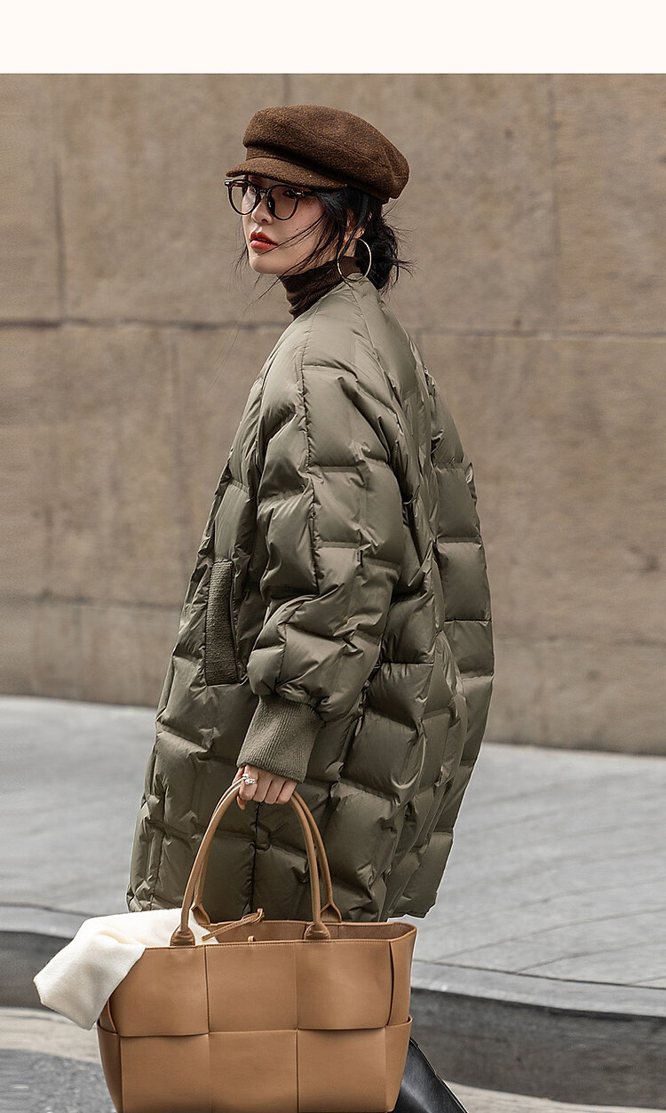 Dme [Puff Lover] 25 Winter Cloud 90% Duck Down Matte Horizontal Knitted Slimming Bread Women's Down Jacket 7