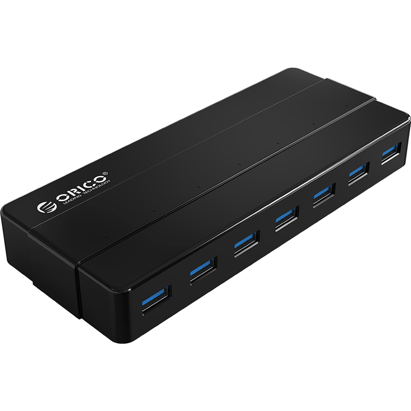 ORICO USB 3.0 Hub, High-Speed 7-Port Expansion Dock, Laptop Multi-Port Adapter, with 12V Power Supply H7928