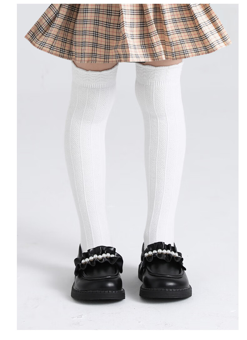 Barbie Children's Mid-Calf Socks, Girls' Spring And Autumn Long Socks, Baby Over-Knee High Socks, Girls' White Cotton Socks, Long-Legged Socks 13