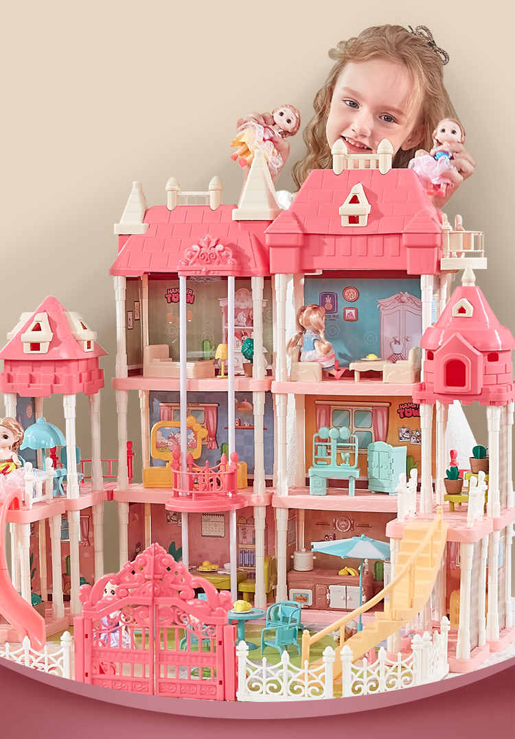 YaSiNi Doll Villa, Children's Toy, Girl's Transformable Castle, Dress-Up Dolls, Pretend Play, DIY Birthday Gift 8