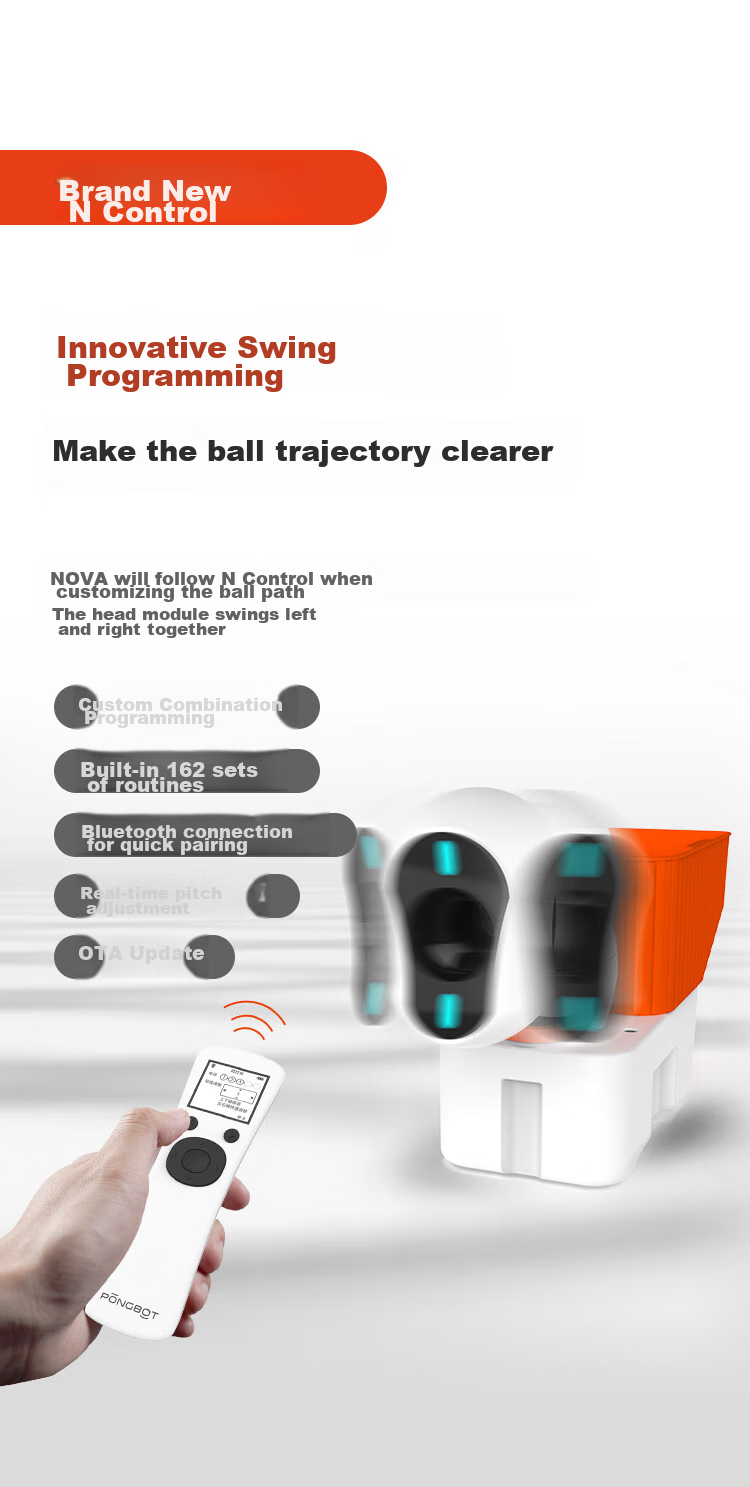 Pongbot NOVA Table Tennis Ball Machine, Portable Smart Table Tennis Training Device for Adults at Home, Ball Launcher 11