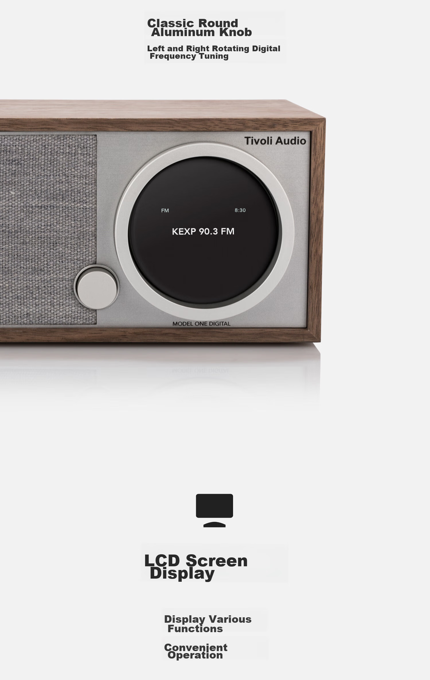 Tivoli Audio M1D2 Stylish Wooden Retro Home Speaker, WiFi Speaker, Bluetooth Speaker, Home Theater Sound System, Birthday Gift 7