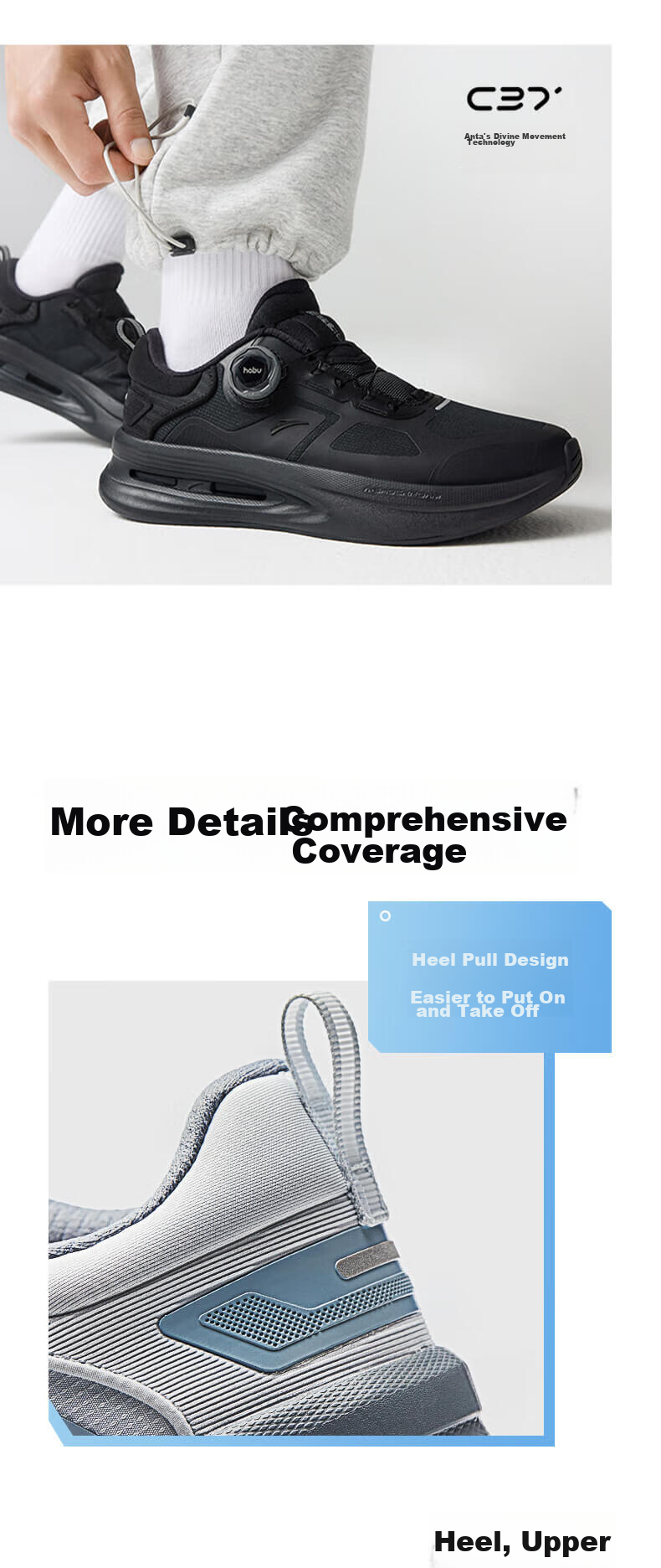 ANTA Shenxing 6 PRO | Father's Day Gift, Cushioned Men's Business Training Breathable Wear-Resistant Running Shoes 10