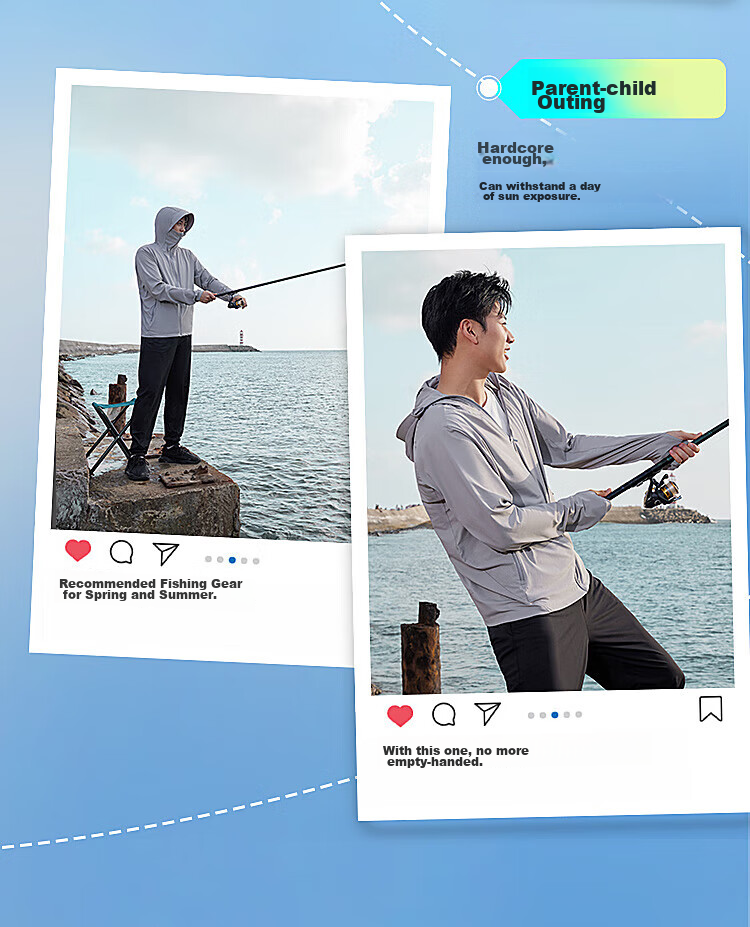 BOSIDENG Sun Protection Jacket for Men, Summer Outdoor Ice Silk Original Yarn Fishing Shirt, Cool Breathable Sports Cycling Hooded Coat 17