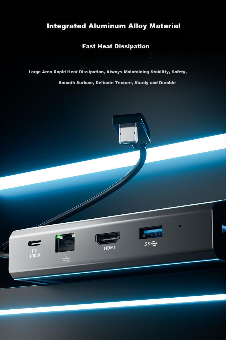 Acasis USB4 Expansion Dock, 40Gbps Desktop Expansion Hub, 8K Triple-Screen Display, 2.5G Ethernet Port, HDMI Compatible, Suitable for Apple Mac Mini/M345pro/max Docking Station DS-9007 10