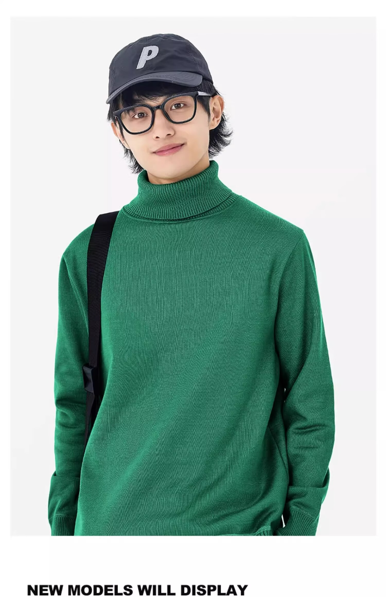 GENIOLAMODE Men's Turtleneck Sweater, Winter Simple Inner Layer Warm Base Knit Sweater, Khaki, XL 7