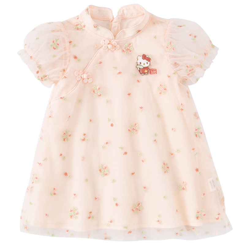 DAVE & BELLA HelloKitty Collaboration DAVE & BELLA Girls' Summer Dress, Baby Hanfu Infant Dress