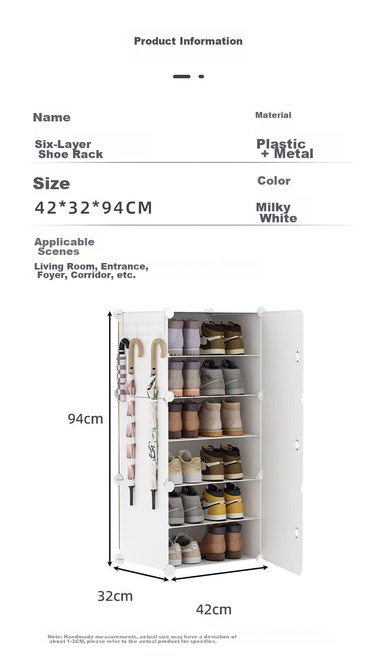 Anerya Simple Shoe Cabinet, Entryway Shoe Rack, Multi-Layer Dustproof Hallway Storage, Plastic Assembly 9