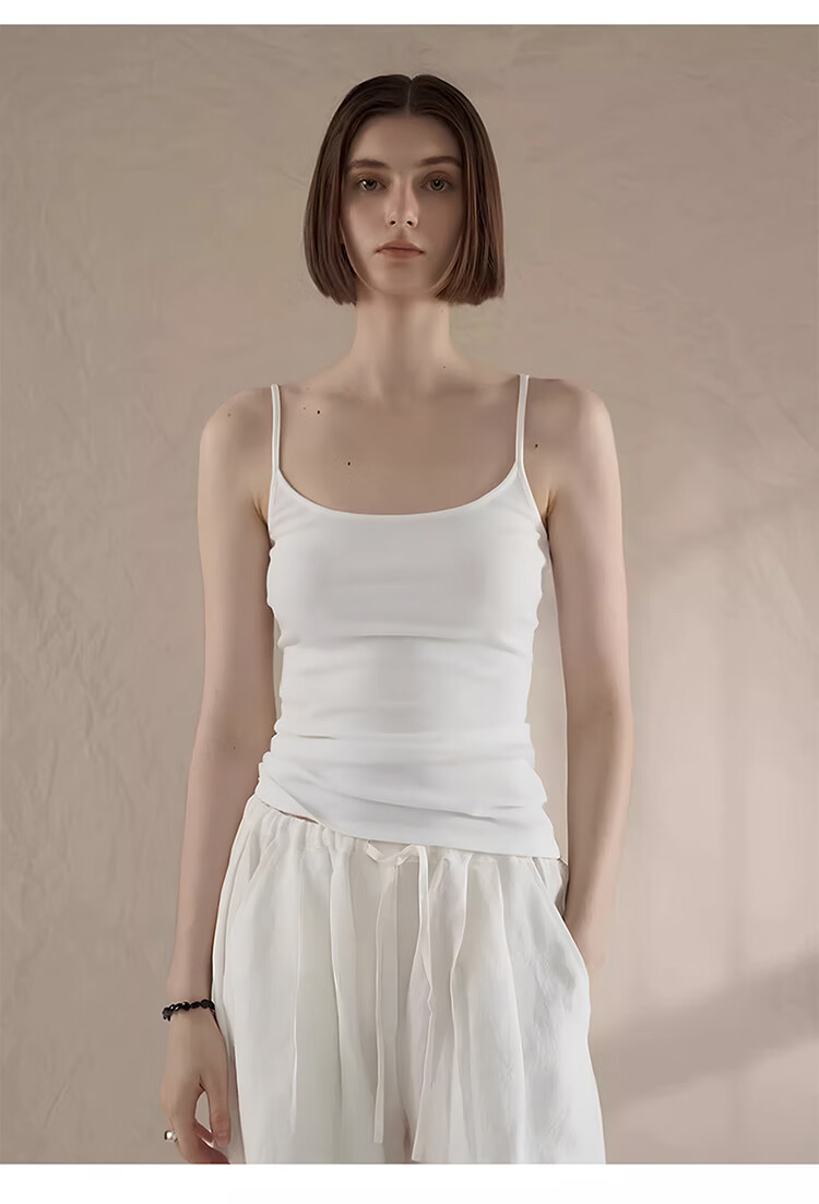 LangSha Women's Summer Camisole Tank Top, Slim-Fit, Figure-Flattering, Sleeveless Undershirt, Large Size, Inner Wear 7