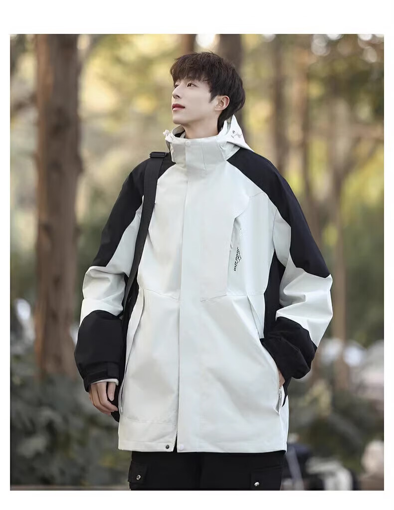 MMOPTOP Shanxi Three-In Outdoor Jacket for Men, Spring And Autumn Hiking Sports Workwear Top 1818 Black L 8