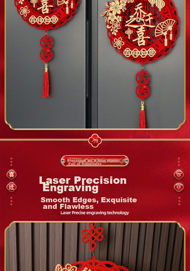Jiashigao Housewarming Decoration, Auspicious Character Hanging, Door Sticker, New Home Setup, Moving In Ceremony Supplies 5
