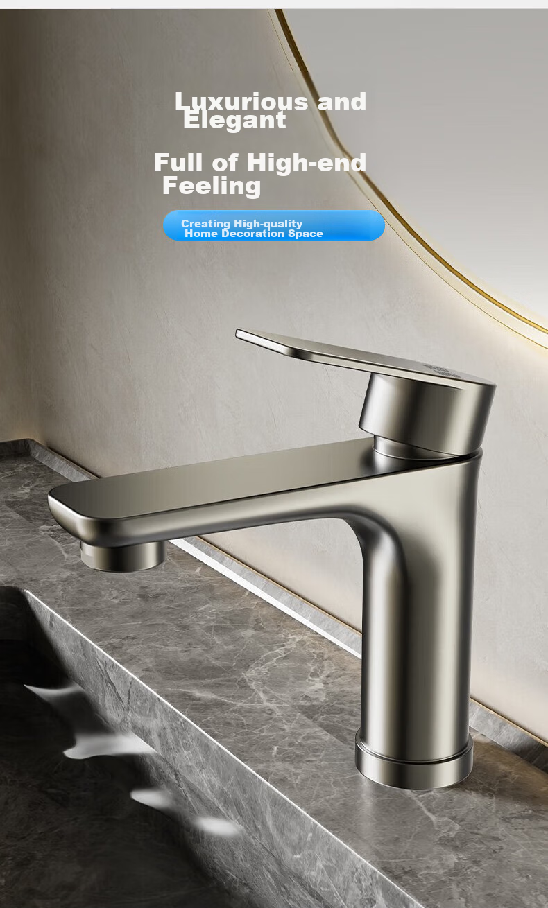 Huipu Basin Faucet, Bathroom Washbasin Hot And Cold Water Tap, Sold by JD, Stainless Steel Sink, Washbasin, Pool H-05621 7