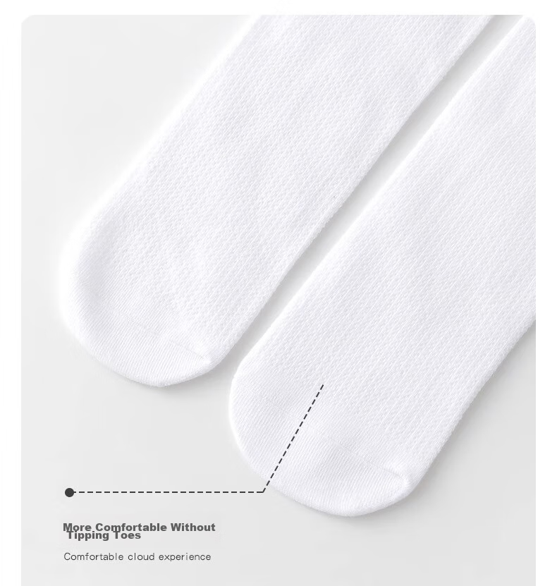 LangSha Children's Socks, Girls' Mid-Calf Socks, Spring And Summer Mesh Breathable Socks, Girls' Preppy Style Versatile School Uniform Socks, Size L 11