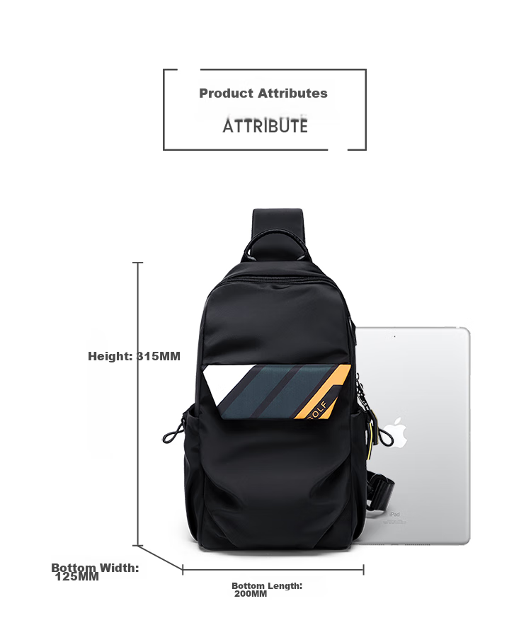 GOLF Chest Bag for Men, Contrasting Color Shoulder Crossbody Bag, Casual Phone And IPad Bag, Multi-Compartment Sports Small Backpack, Running Pack 19