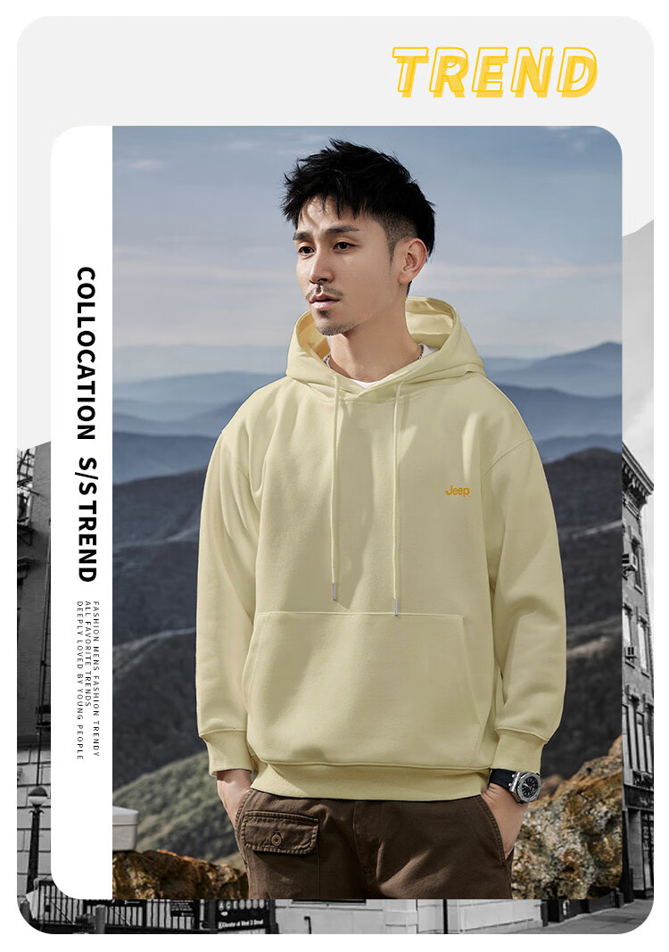JEEP Men's Hooded Sweatshirt, Heavyweight Hoodie Jacket for Men, Loose-Fitting Spring And Autumn Outerwear for Men in 2026 2