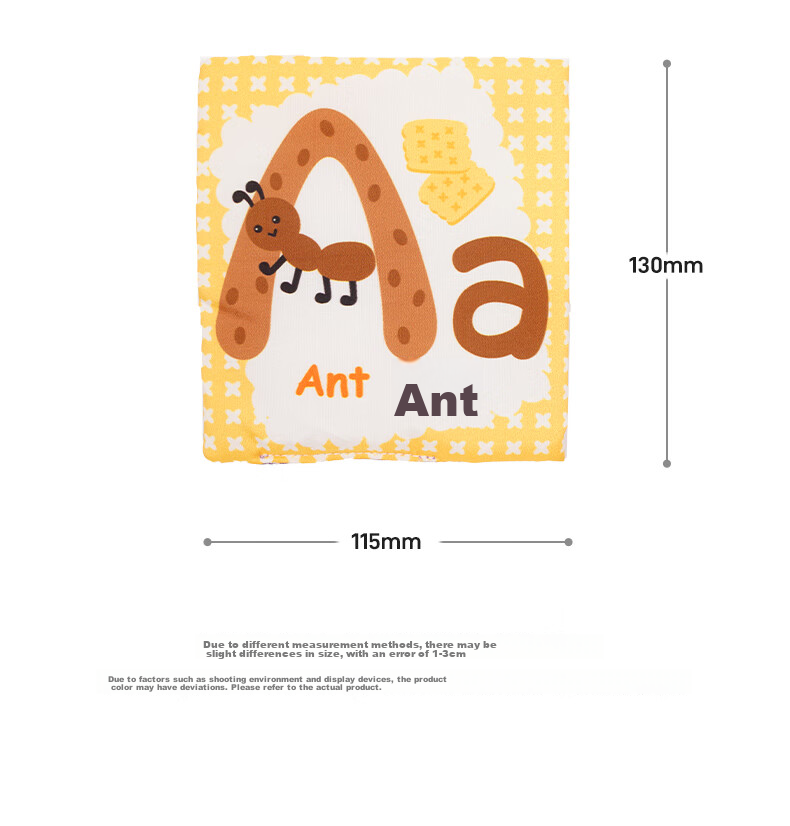 Jollybaby Children's Cloth Book Cognitive Cards, Colorful Picture Recognition Cards for Early Learning, Baby Flash Cards Toy - Animal And Letter Recognitio 17