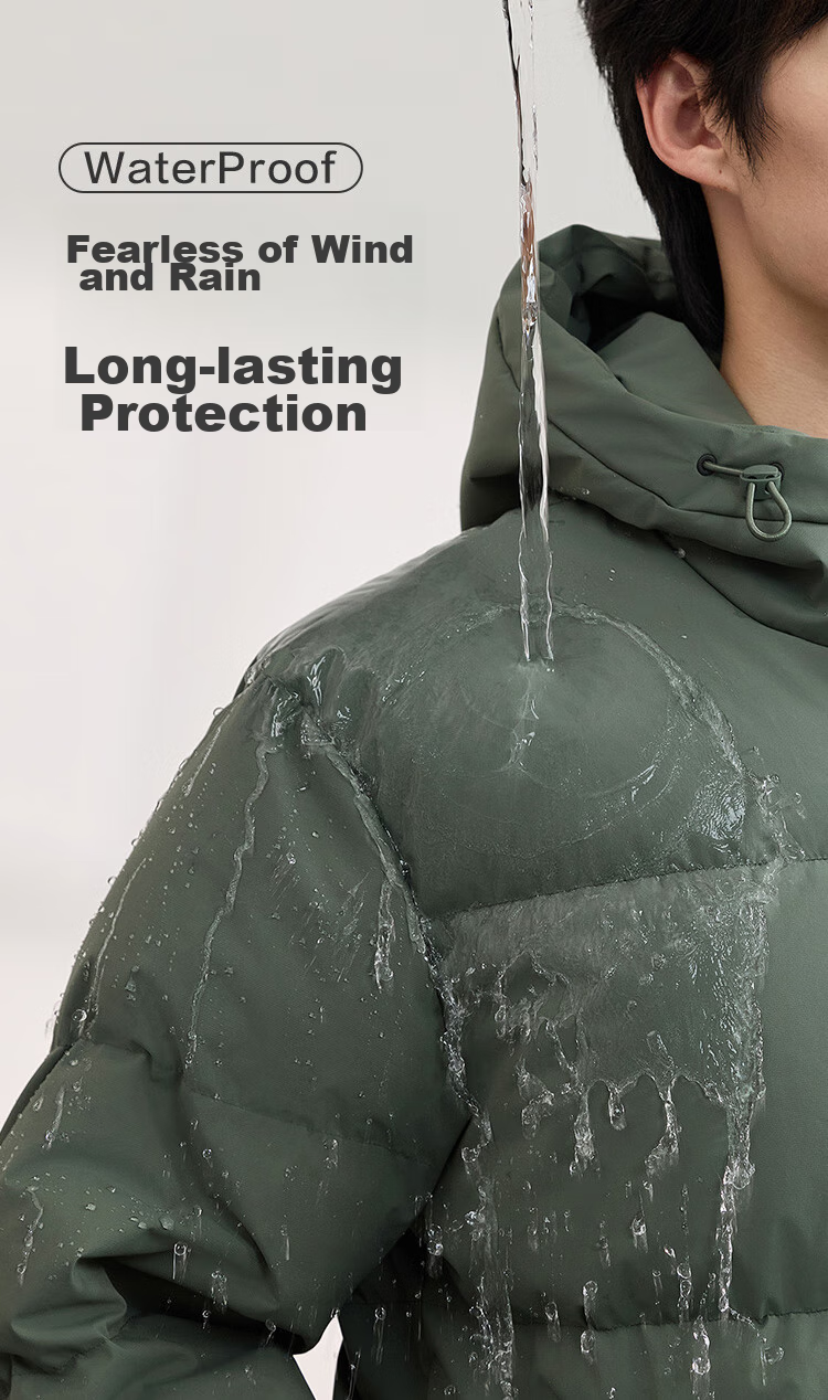 JD Original down Jacket for Men, Duck Down Thickened Cold-Resistant Workwear Puffer Coat Water-Repellent Winter Mid-Length Black Coat Size S 13