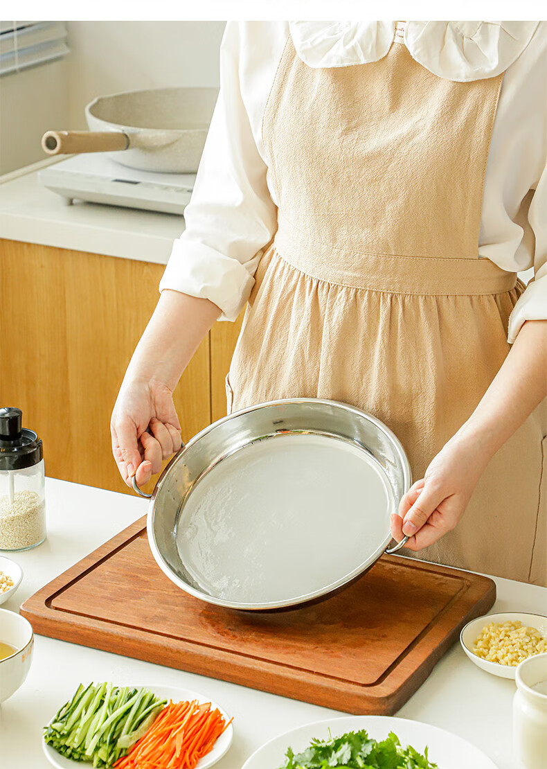 Guangyi 304 Stainless Steel Liangpi Plate And Liangpi Gong, Steaming Tool for Liangpi And Rice Noodle Rolls, 26cm GY7632 20