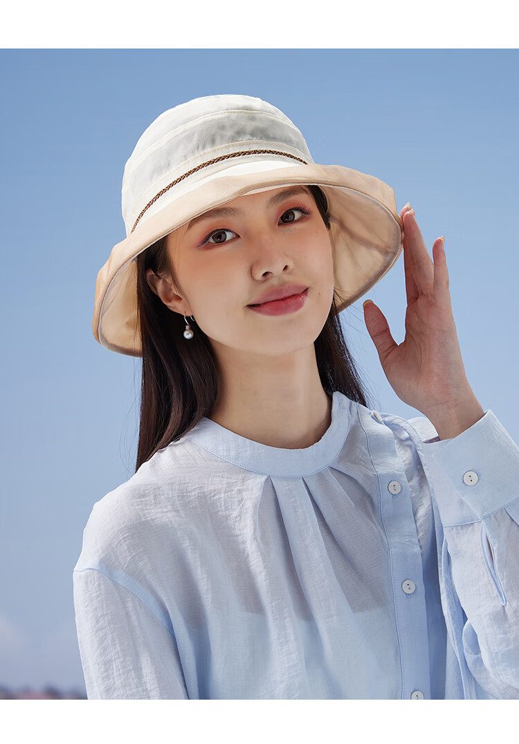 Shanghai Gushi Mulberry Silk Sun Hat for Women, French-Style Wide Brim Sunhat, Breathable Simple UV Protection Pure Silk Fisherman Hat, Mother's Day Gift 5