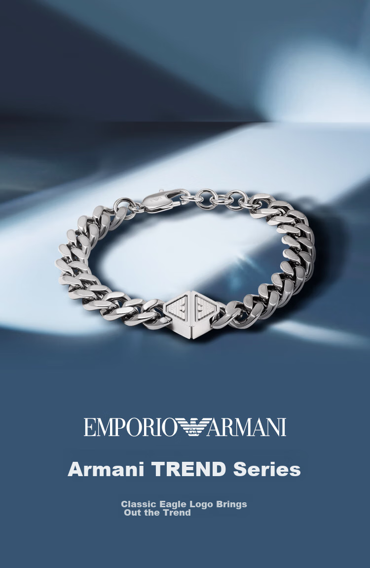 EMPORIO ARMANI Men's Bracelet with Eagle Logo, Fashionable Birthday Gift for Boyfriend EGS3132040 1
