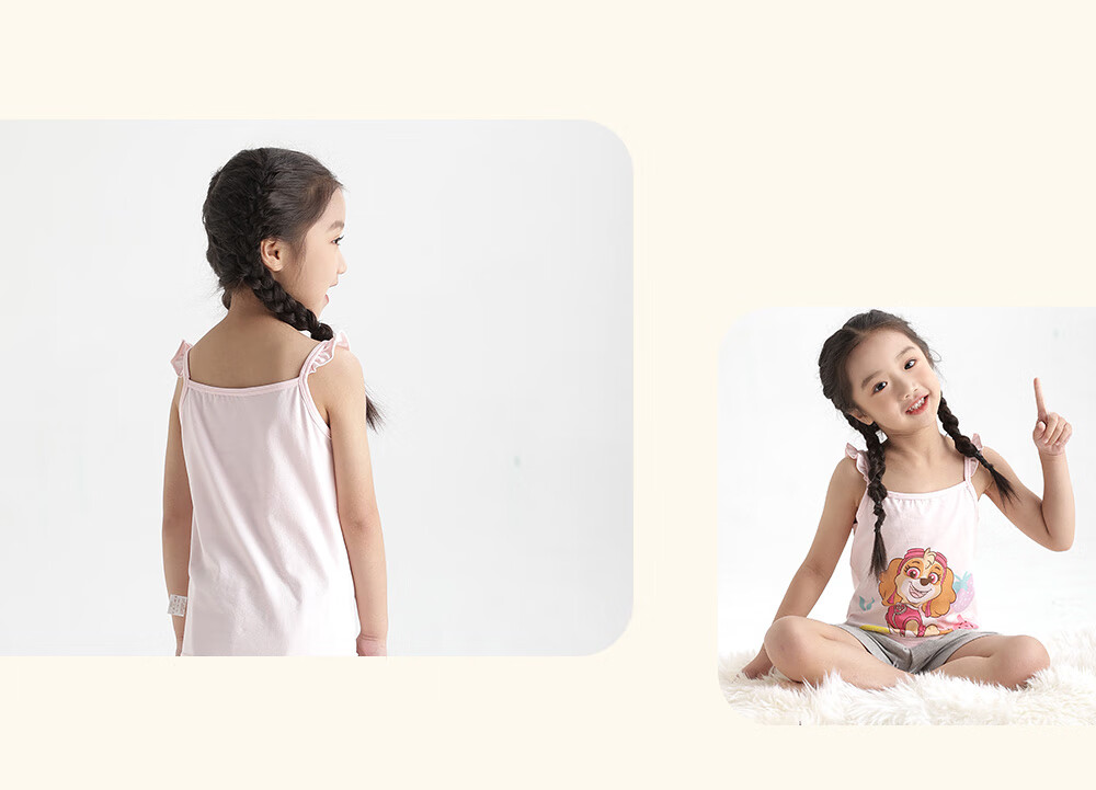 PAW PATROL Children's Vest, Girls' Thin Undershirt Camisole, Casual Sleeveless Belly-Protecting Baby Clothing PA1730 100 8