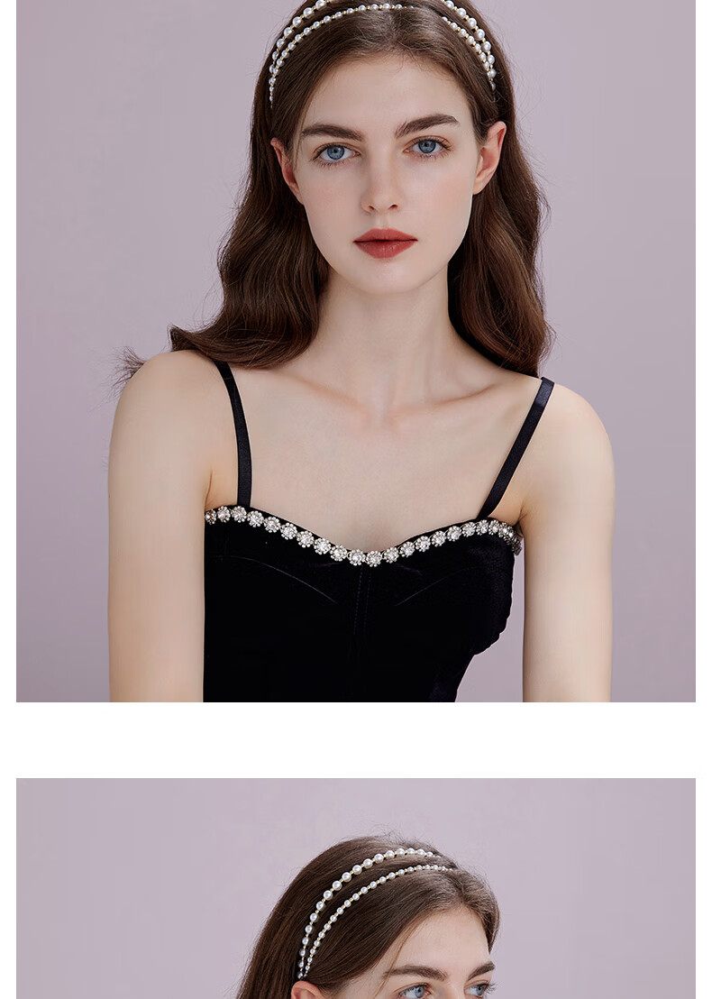 Royal Sasa New Year Gift Hair Accessories Headband Korean Style Double Layer Elegant Outing Headband Faux Pearl Hair Clip 5