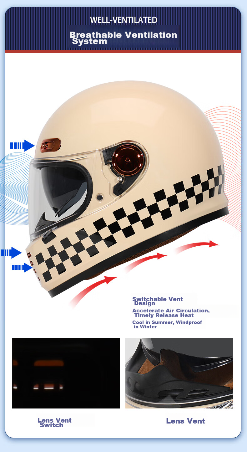 ZNP AM912 Gray White Pirate 2XL 3C Certified Retro Motorcycle Electric Helmet Unisex All-Season 8