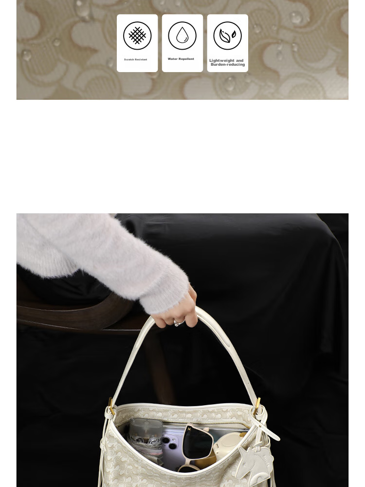 NUCELLE Wave HOBO Handbag for Women, Light Luxury Large Capacity Bucket Bag, Shoulder Crossbody Underarm Commuter Ladies Bag, Birthday Gift 7