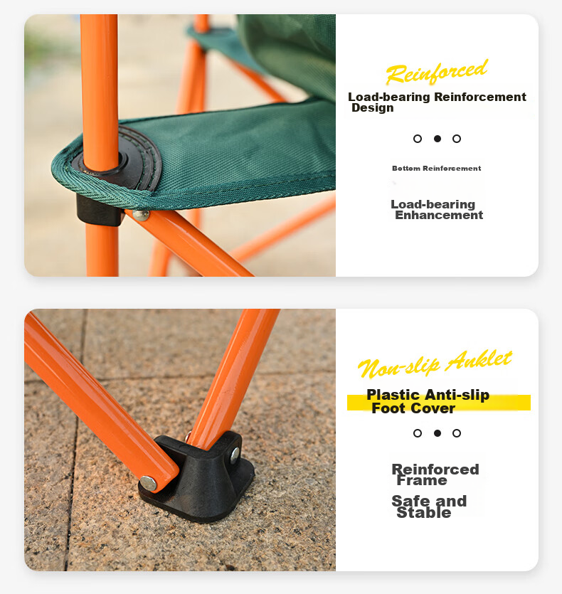 Grsaed Outdoor Folding Chair, Fishing Chair, Portable Fishing Chair, Outdoor Sketching Folding Stool, Camping Leisure Moon Chair, Elegant Black 16