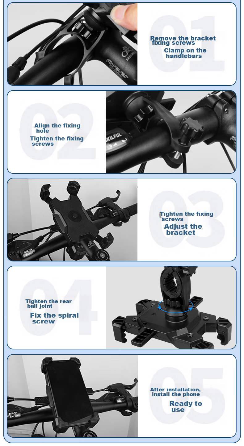 KOOLIFE Electric Vehicle Phone Holder, Motorcycle Bicycle Scooter Handlebar Navigation Mounting Bracket for Riding And Food Delivery with Shock Absorptio 11