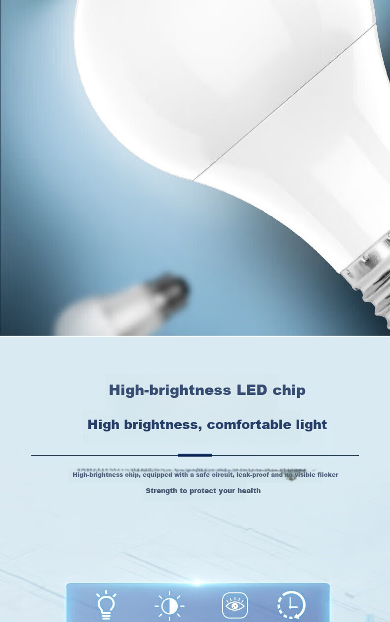 FSL LED Bulb [Full Spectrum] Super Bright Energy-Saving RG0 Blue Light Protection High CRI Ra97 E27 Screw Base 12W White Light (6500K) Mukguang Series 4